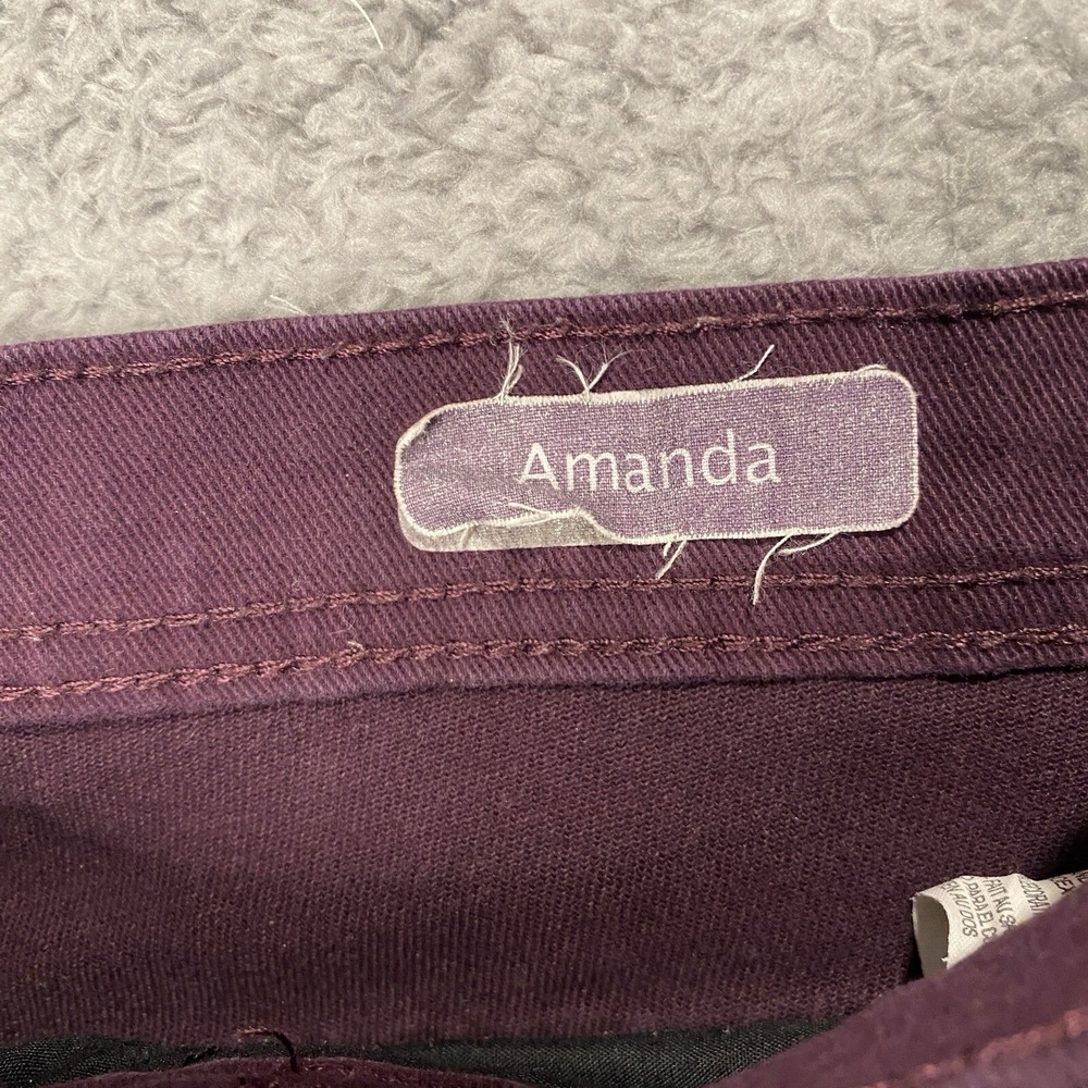 Gloria Vanderbilt Amanda Jeans Size 14 Short Purple Straight Stretch High Rise - Picture 4 of 16